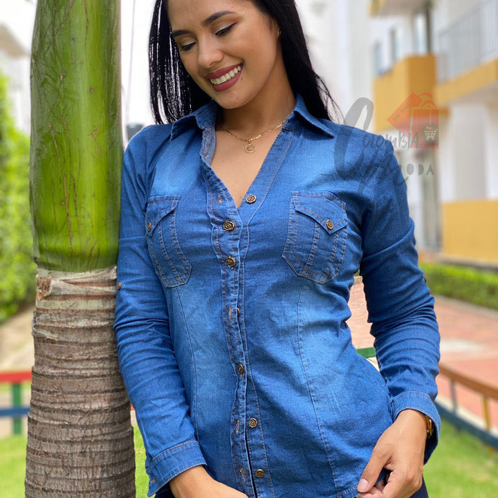 Blusa en jean para dama