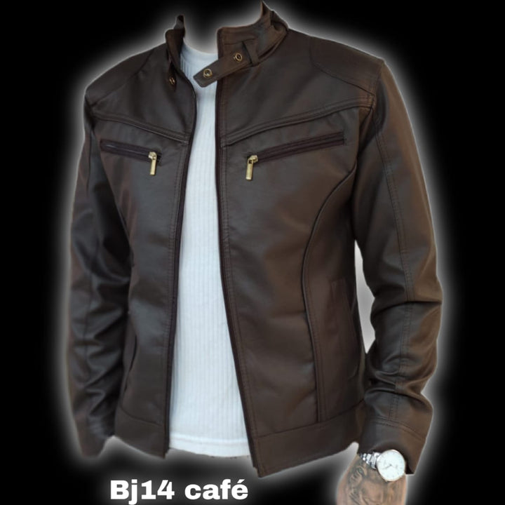 Chaqueta en cuero textil para Hombre