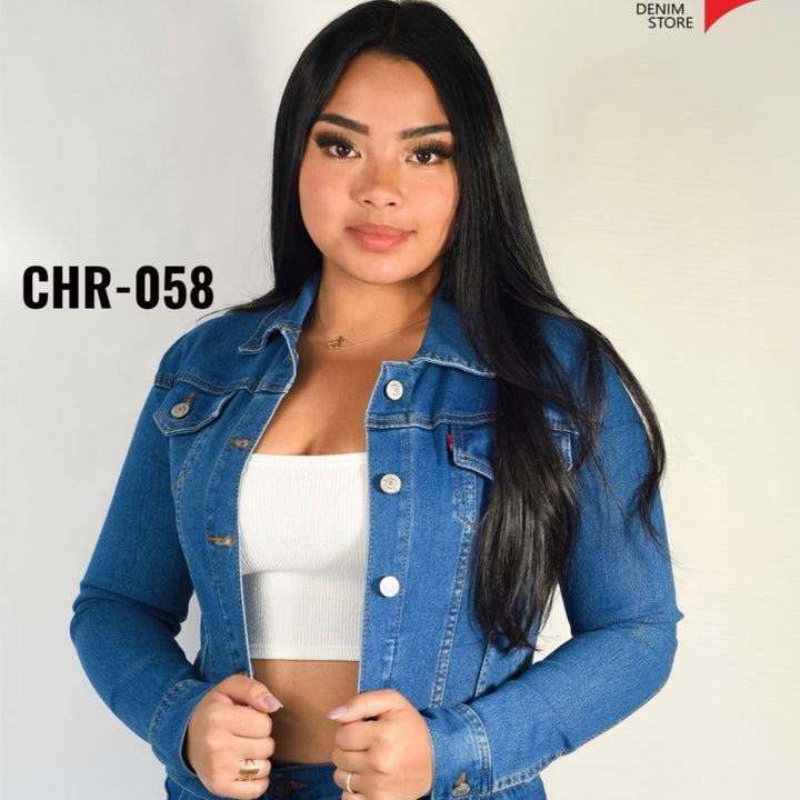 Chaqueta en jean licrada clasica