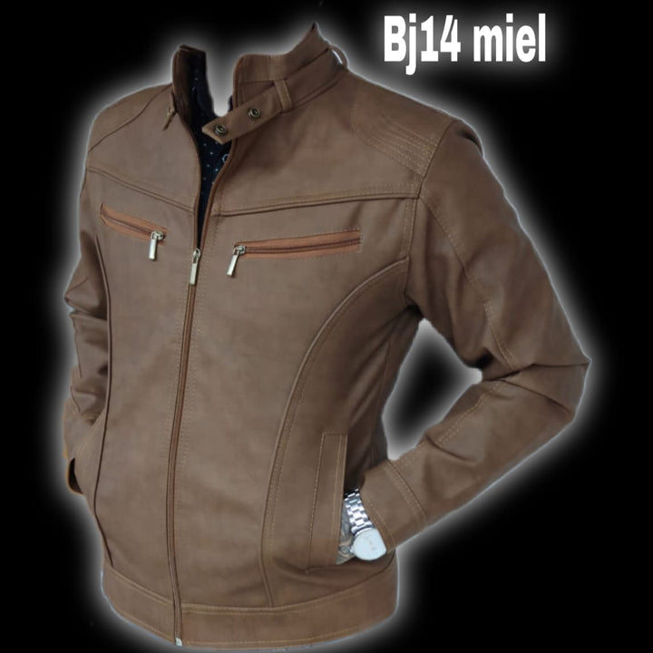 Chaqueta en cuero textil para Hombre