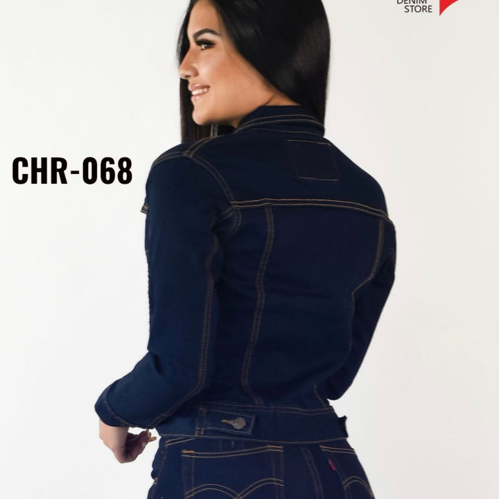 Chaqueta en jean licrada clasica