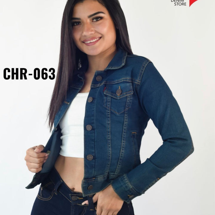 Chaqueta en jean licrada clasica