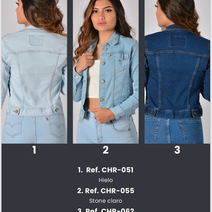 Chaqueta en jean licrada clasica