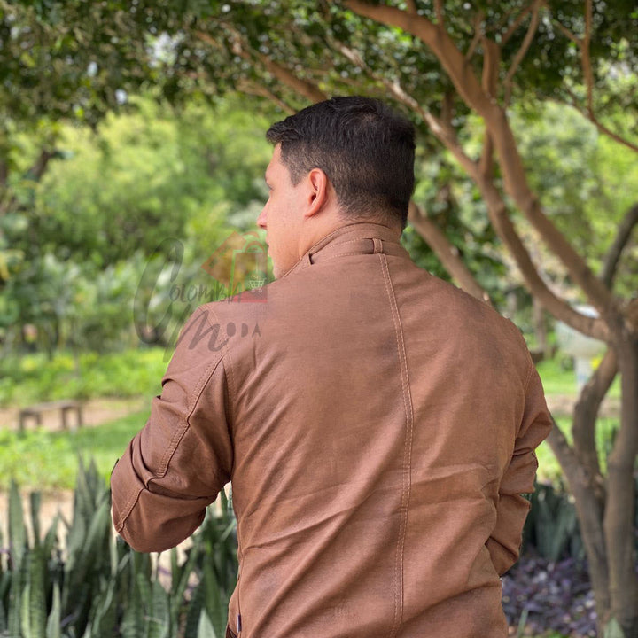 Chaqueta en cuero textil para Hombre