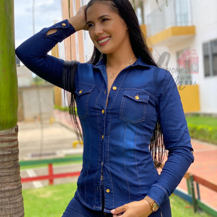 Blusa en jean para dama