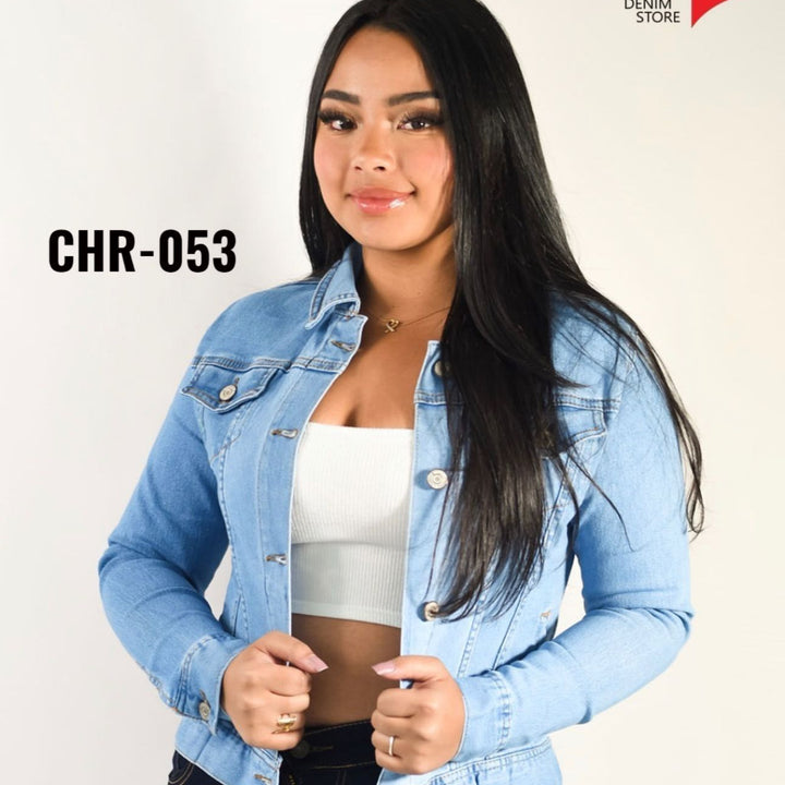 Chaqueta en jean licrada clasica